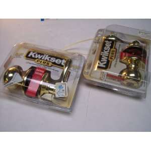  Kwikset 400SNL Saxton Entry Knobs Polished Brass (Set of 2 