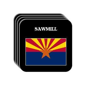 US State Flag   SAWMILL, Arizona (AZ) Set of 4 Mini Mousepad Coasters