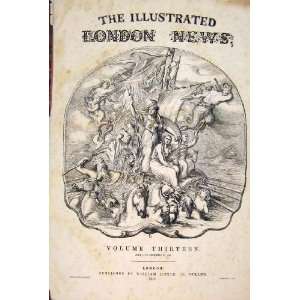  God Sea Seas Neptune Lion Horse Ship Print 1848 Drawing 
