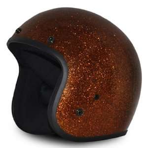   Root Beer Metal Flake 3/4 Open Face DOT Motorcycle Helmet Automotive