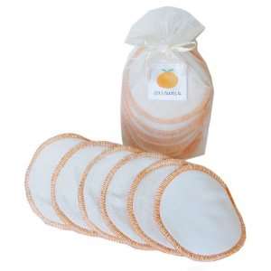 Satsuma Designs Organic Washable 3 Pack Nursing Pads, Natural/Orange