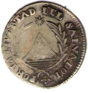 EL SALVADOR COIN 1 REAL 1833 KM 18.3 VF+  