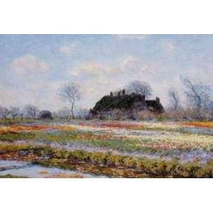 Claude Monet 35.5W by 24H  Tulip Fields at Sassenheim CANVAS Edge 