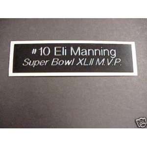  Giants Eli Manning Engraved Super Bowl XLII MVP Name Plate 