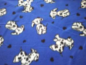SPOTTED DOG DALMATIONS DOGS PAWS FLEECE FABRIC HTF #2  