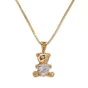 1.20 CTW Cubic Zirconia Gold Plated Silver Necklace 
