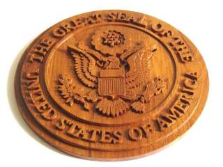 Rare Handmade USA Militaria US Army Seal Logo Crest With Teak Wood 