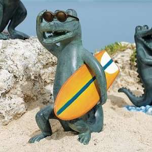  Beach Alligator with Surf Board   Frontgate Patio, Lawn 