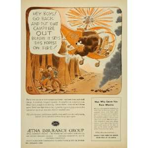  1954 Ad Aetna Insurance Dean Abner Public Camping Fires 