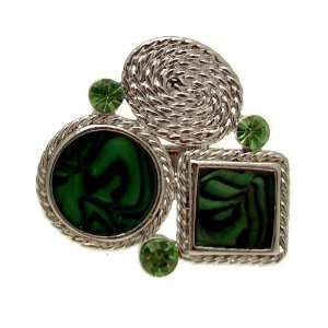 Acosta Jewellery   Green Shell Effect Glass & Peridot 