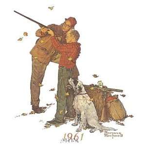  Careful Aim by Norman Rockwell 9x11