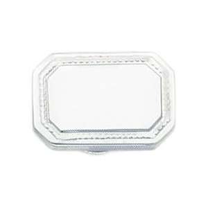  Rhodium Plated Rectangle Tie Tac Jewelry