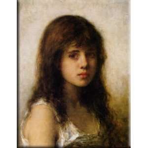 Portrait of a Young Girl 12x16 Streched Canvas Art by Harlamoff 