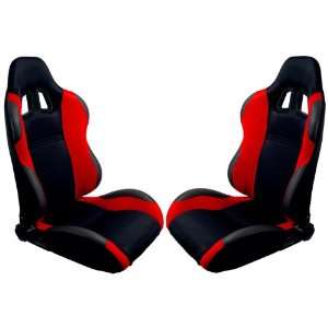  H Sport Seats Viper   Black/Red (Sold as a Pair 