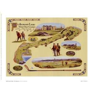  Golf Course Map   St. Andrews by Bernard Willington 8x6 