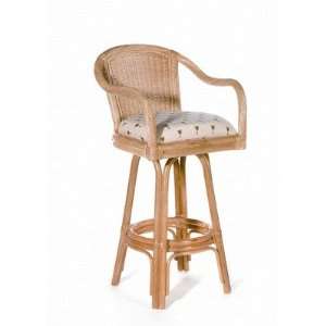  Key West Indoor Rattan 24 Swivel Counter Stool in Natural 