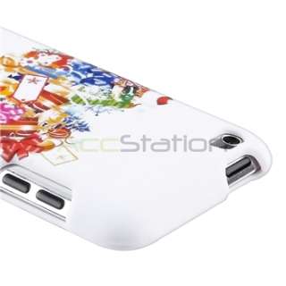 FOR IPOD TOUCH 4 G 4TH GEN Heart Gift White Rubber Hard CASE+Privacy 