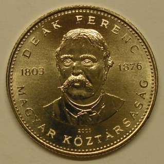 Hungary 20 Forint Commemorative I. (Deak Ferenc) UNC  