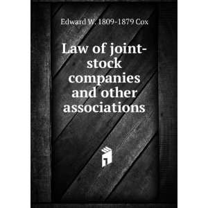  Law of joint stock companies and other associations 