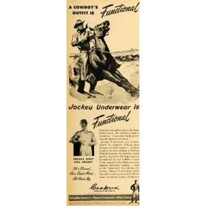  1947 Ad Jockey Underwear Sports Hosiery Horse Cowboy 
