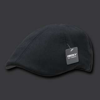 New BLACK Melton Style IVY Newsboy CABBIE Driving Golf WOOL CAP Hat 