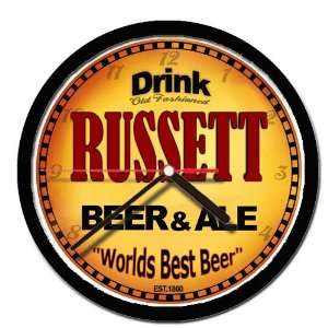  RUSSETT beer and ale cerveza wall clock 