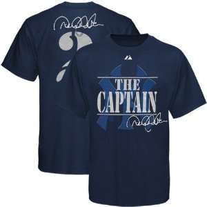   Yankees #2 Derek Jeter Navy Blue Demeanor T shirt