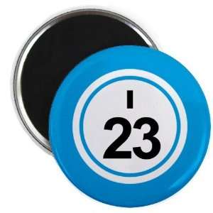  Bingo Ball I23 TWENTY THREE Blue 2.25 inch Fridge Magnet 