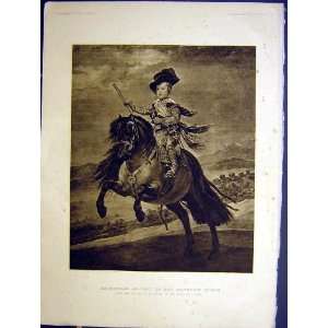    Equestrian Portrait Don Balthazar Carlos Sepia 1898