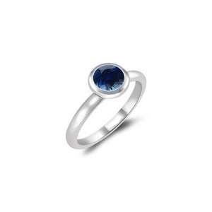  0.66 Cts Blue Sapphire Solitaire Ring in 14K White Gold 5 