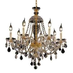   Light Chandelier, Gold Finish with Crystal (Clear) Royal Cut RC