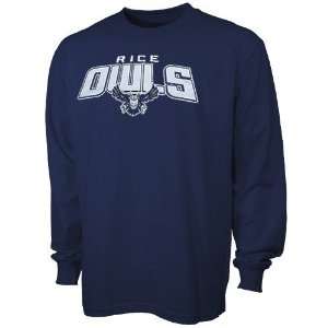 Rice Owls Navy Blue Big Time Long Sleeve T shirt  Sports 