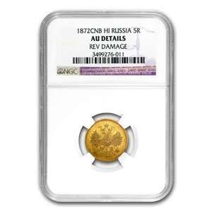  Russia 1872 5 Roubles Gold AU Details NGC Toys & Games