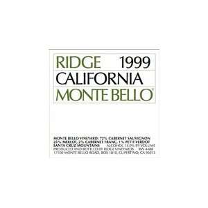  Ridge Vineyards Monte Bello 1999 Grocery & Gourmet Food