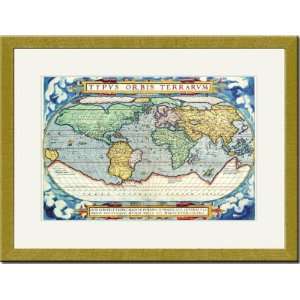  Gold Framed/Matted Print 17x23, Typus Orbis Terrarum from 