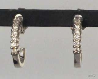   1,365.00 ROBERTO COIN 18K White Gold Diamond Small Hoop Earrings SALE