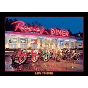  Sign Rosies Diner Live to Ride 