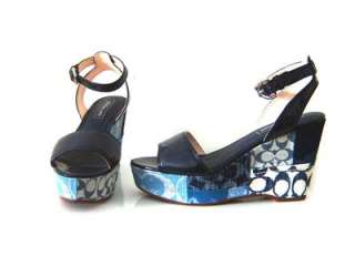 COACH Shoe NALENE DENIM PATCHWORK POPPY SANDALS NEW 9.5  