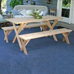   Backyard Bash Cross Legged Picnic Table with Patio, Lawn & Garden