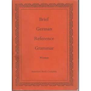 Brief German Reference Grammar  Books