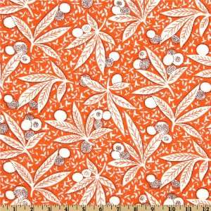  44 Wide Betty Dear Leaves Orange Fabric By The Yard 