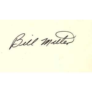 Bill Miller Autographed 3x5 Card   New York Yankees  