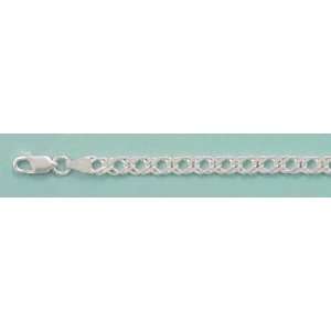   Sterling Silver Chain Bracelet, 8 in long, 6mm wide Rombo 100 Jewelry