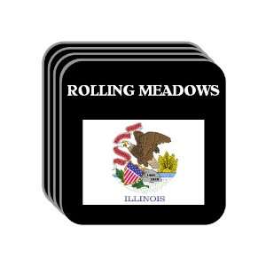 US State Flag   ROLLING MEADOWS, Illinois (IL) Set of 4 Mini Mousepad 