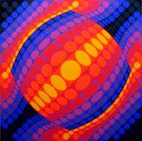 Victor Vasarely Planeta Signed and Numbered Serigraph Op Art Artwork 