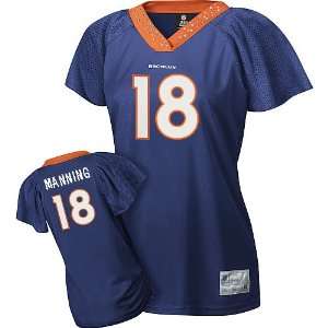  NFL Gear   Peyton Manning #18 Denver Broncos Female Blue Diamond 