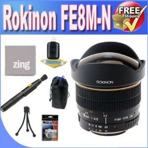  Rokinon 8mm Ultra Wide F/3.5 Fisheye Lens with Auto 