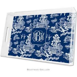 Boatman Geller Lucite Trays   Chinoiserie Navy (Large   Pre Set 