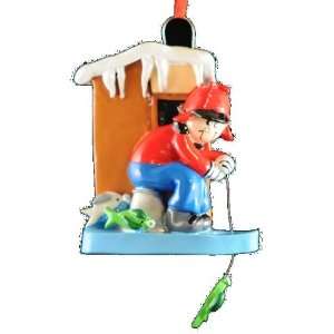 Ice Fisherman Christmas Ornament 