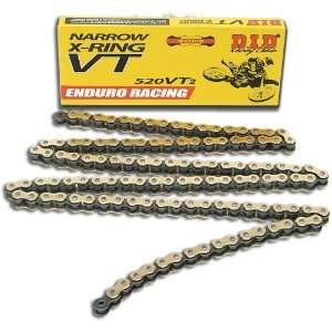  DID 520VT2 114 Gold Narrow X Ring Chain with Connecting 